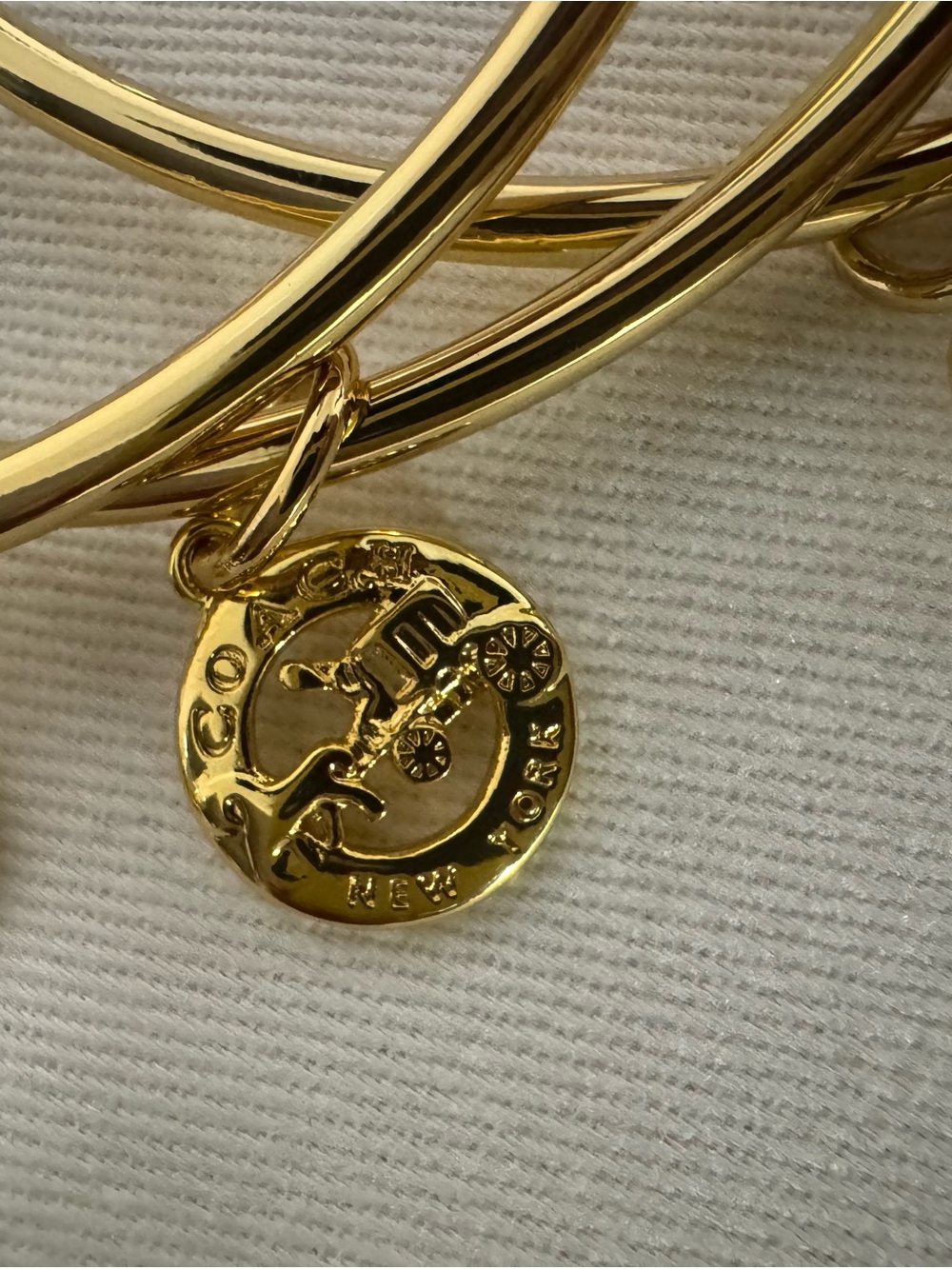 COACH Gold-Tone Signature Charm Bangle Set - Women - Picture 2 of 5